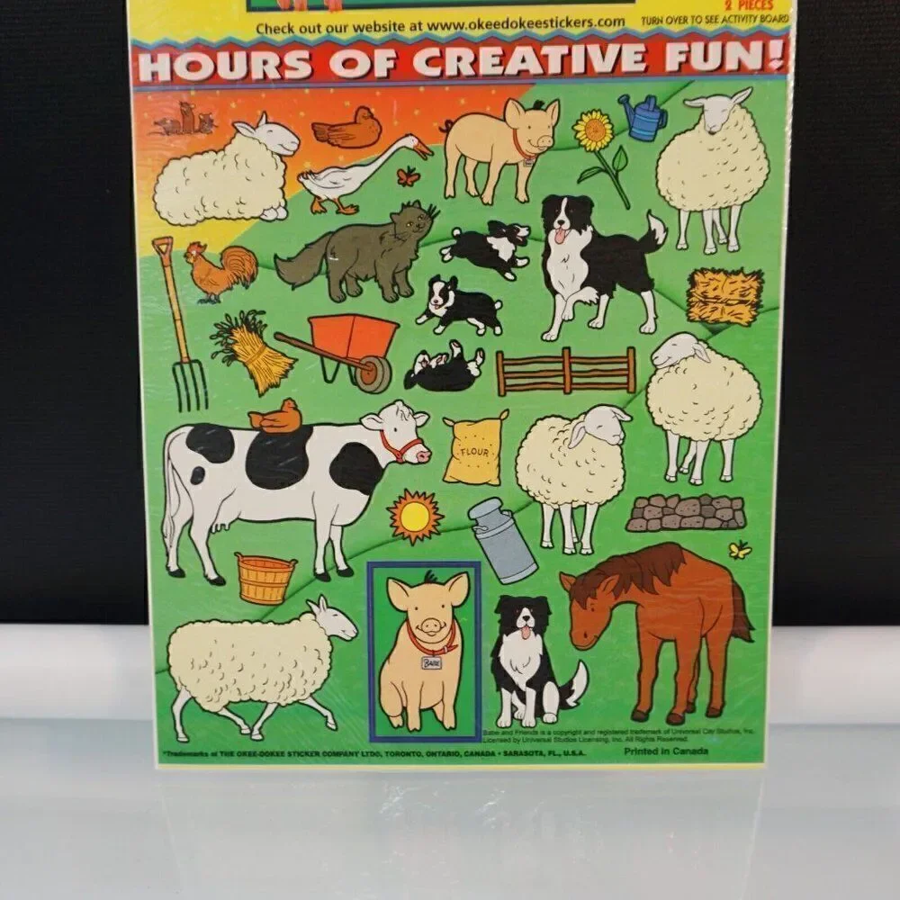 Babe And Friends Okee Dokee Stickers Party Favors Activity Board Reusable